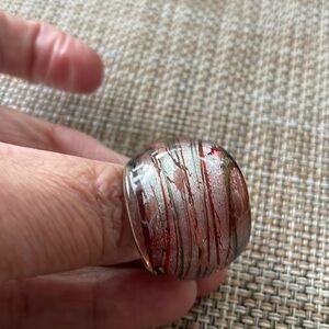 Vintage glass ring Murano glass ring Glitter ring Big ring Statement ring